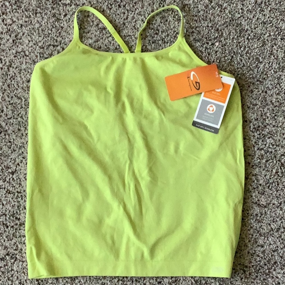 NWT Champion XL Splash Lime Tank with built in bra.